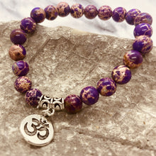 Load image into Gallery viewer, Handmade Natural Stone Stackable Bracelet with Charm